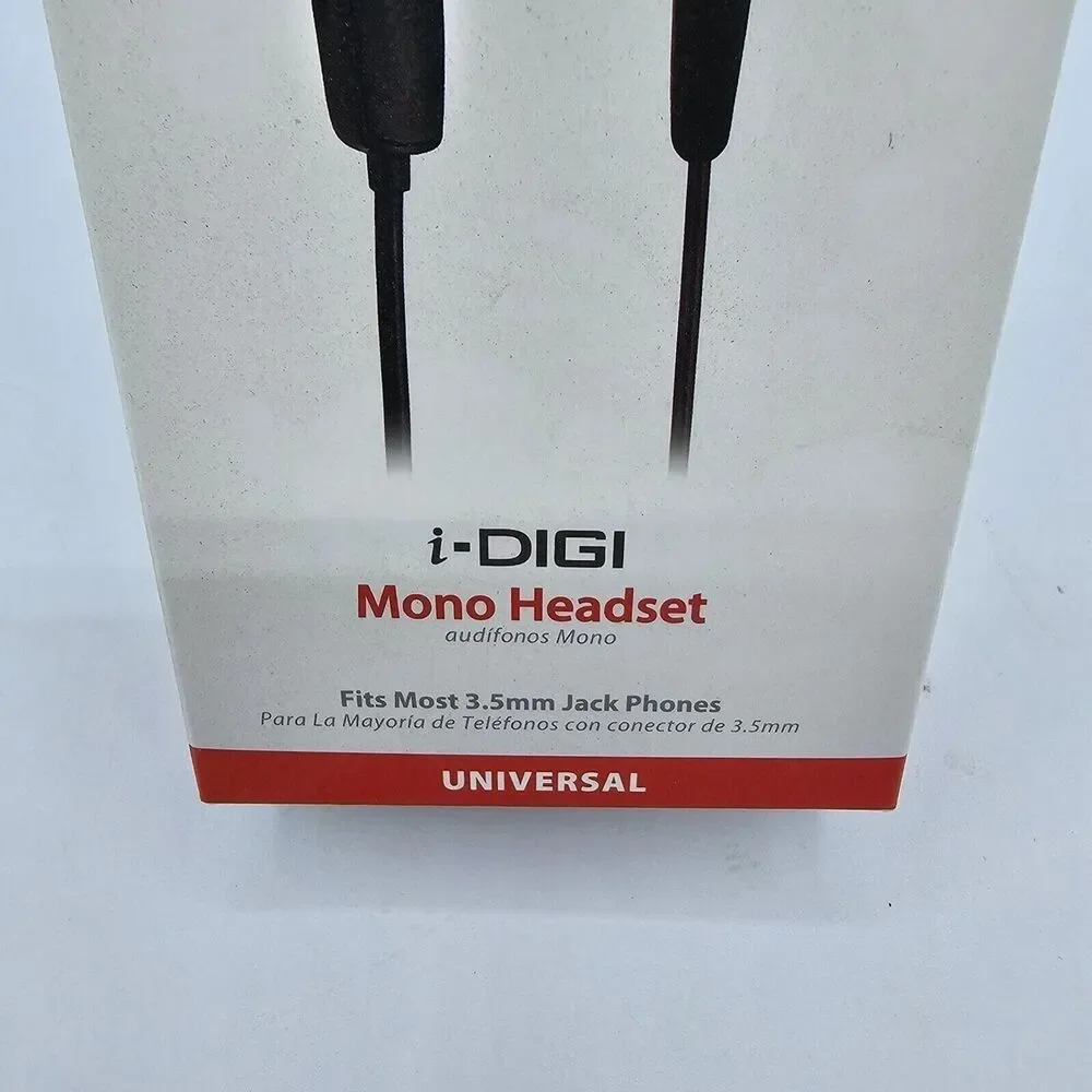 NEW Verizon i-DIGI Mono Headset, Universal (3.5mm AUX) Black, Brand New In Box